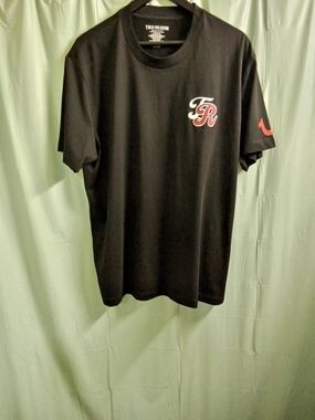 True Religion Cali Bay Tee Men's Graphic Tee Black & Red XL